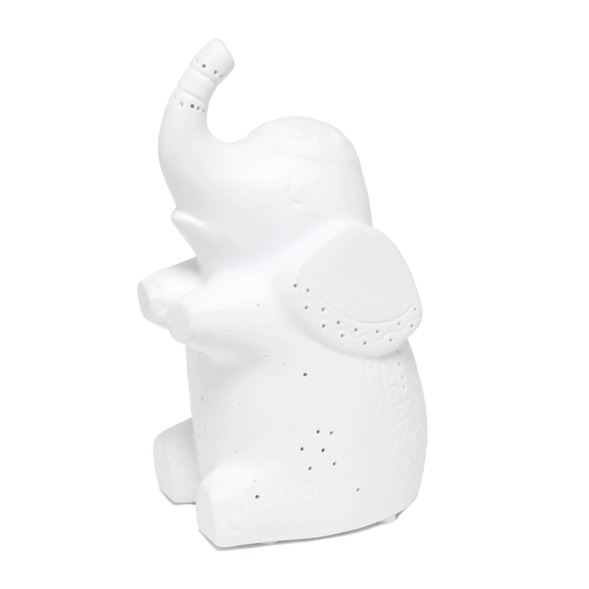Simple Designs Elephant Night Light Table Lamp, White Porcelain, 4.56x4.01x8.18, Model LT3337-WHT