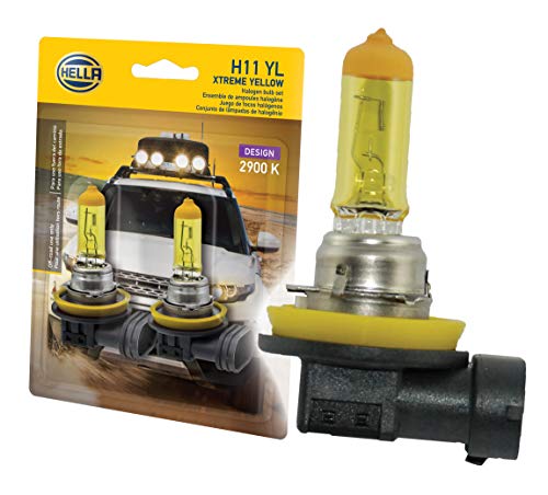 Hella H11 Xtreme Yellow Bulb - 12V 55W, 2 Pack - High Performance Automotive Lighting