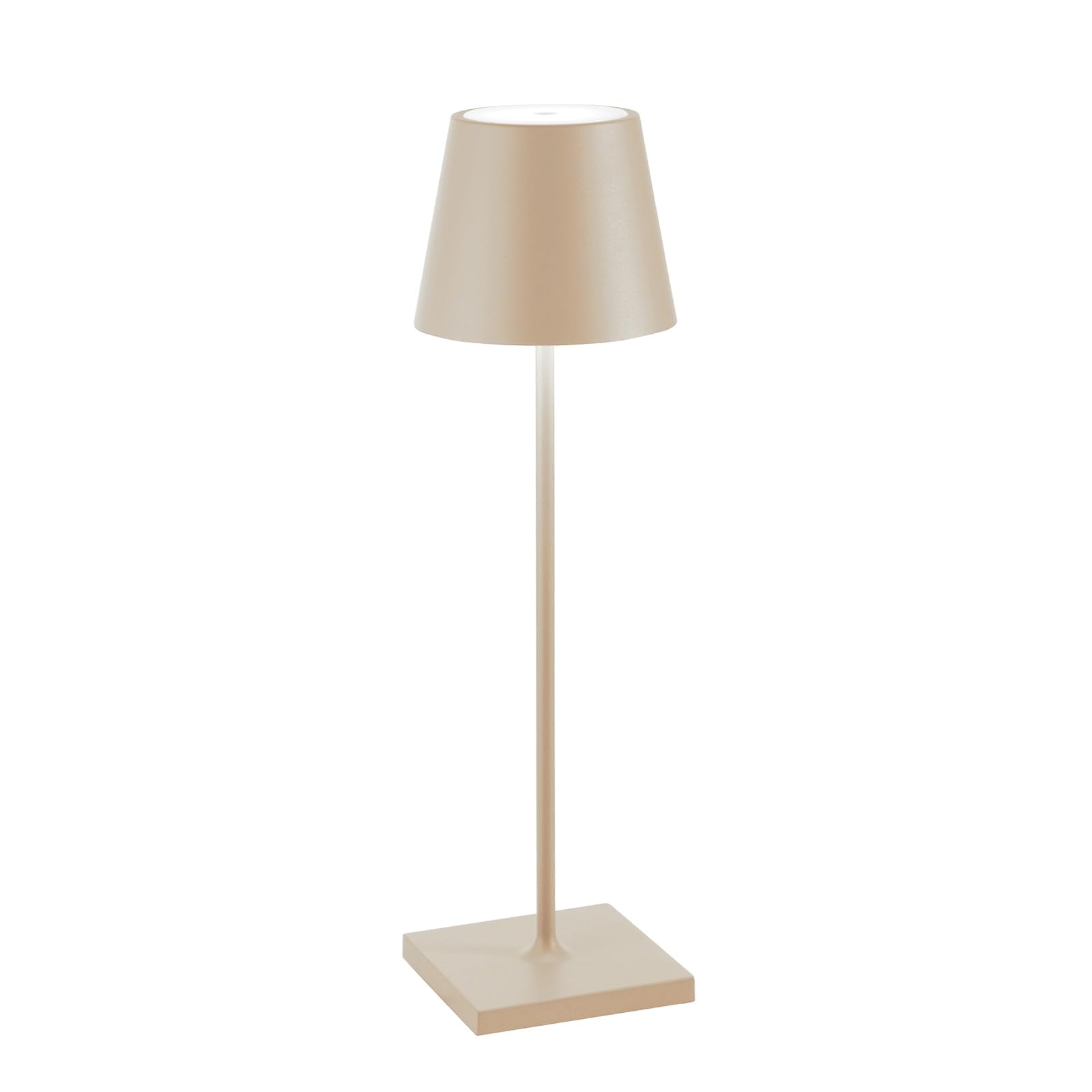 Zafferano Poldina Pro Rechargeable Table Lamp - Cordless, Touch Control, Sand Color, 14.9&quot;