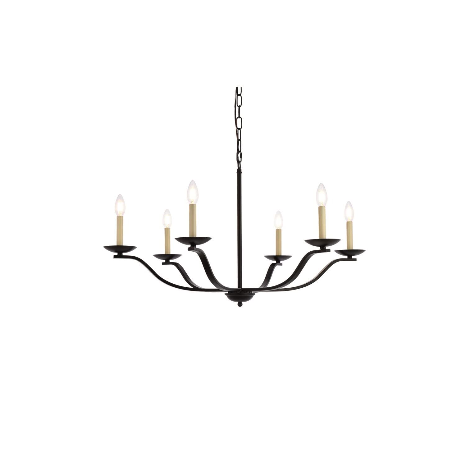 Elegant Lighting Living District Trey 36 inch Pendant in Black