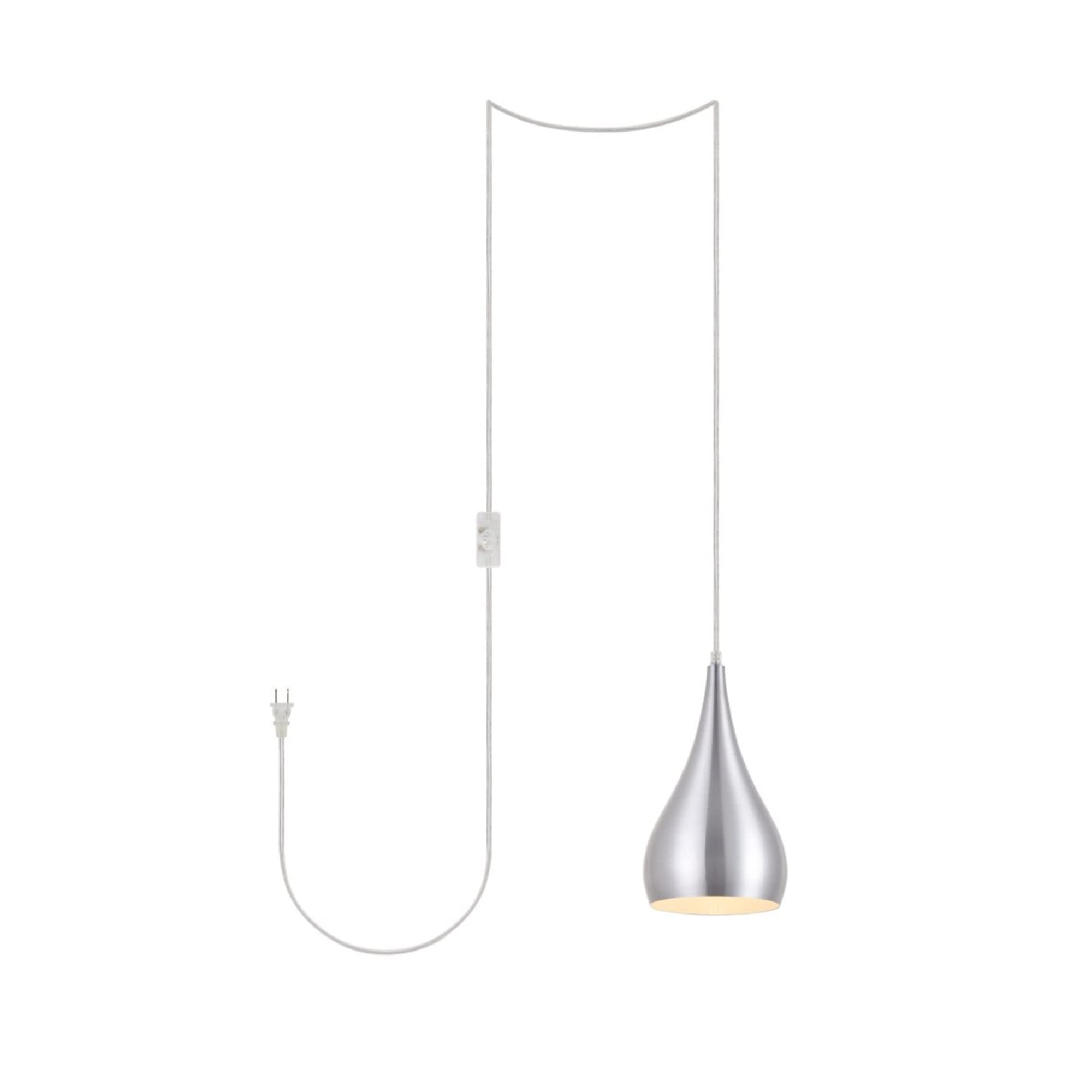 Living District Nora 1-Light Mid-Century Aluminum Pendant in Burnished Nickel