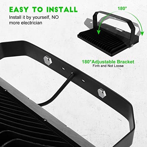 Juyace 36000Lm Led Stadium Lights, 240W, 1500W Equivalent, Outdoor Flood Lights, 3 Pack