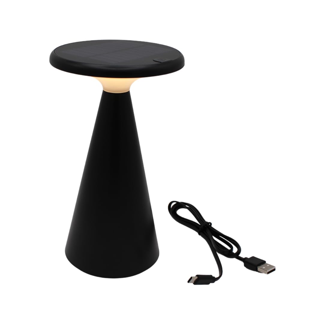 VerLuce - Portable Solar Powered Mushroom LED Table Lamp - Indoor/Outdoor Use - Stepless Dimming - Up to 45 Hour Rechargeable Ba