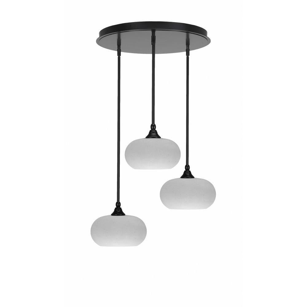 Empire 3 Light Cluster Pendalier in Matte Black Finish (2183-MB-214)
