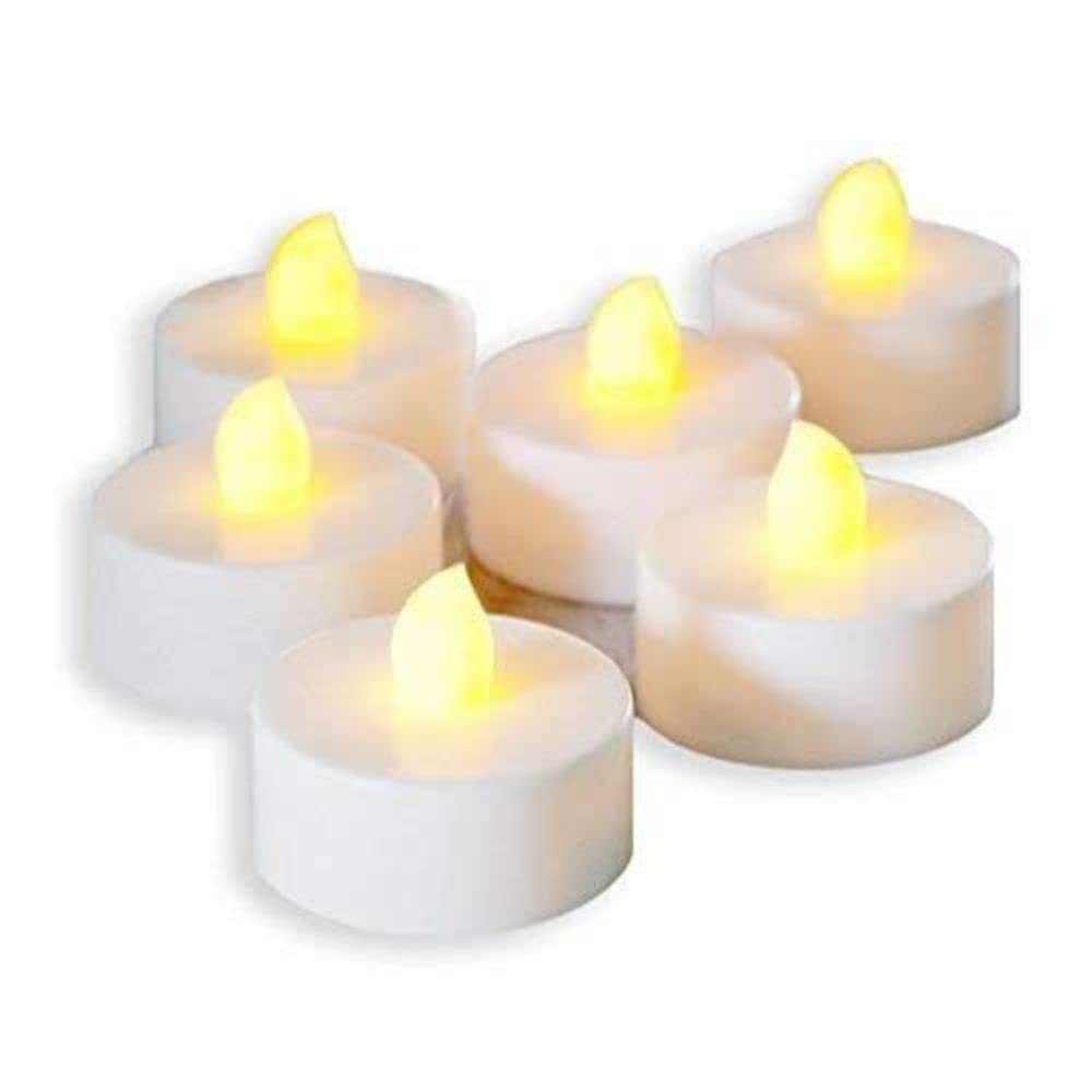 SATYAM KRAFT 6 Pcs Flameless and Smokeless Decorative Acrylic Candles Transparent Led Tea Light Candle for Gifting, House, Home