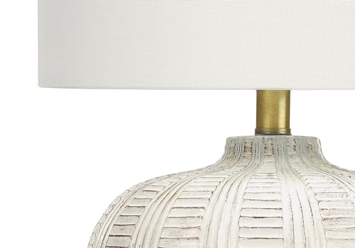 Monarch Specialties I 9617 Lightingtable Lamp, Ivory/Cream Shade, Cream Resin, Transitional
