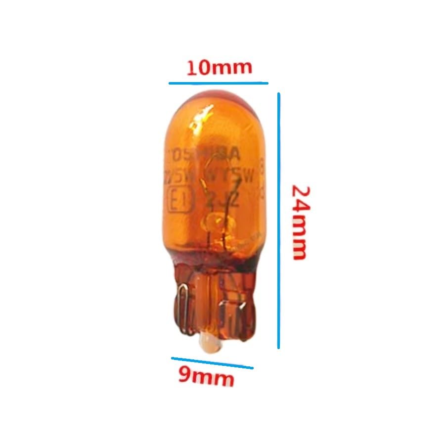 Piumeif T10-WY5W Amber Fender Turn Signal Bulbs (2PCS) 12V 5W for Audi A4/A6, Passat B5, Golf 4