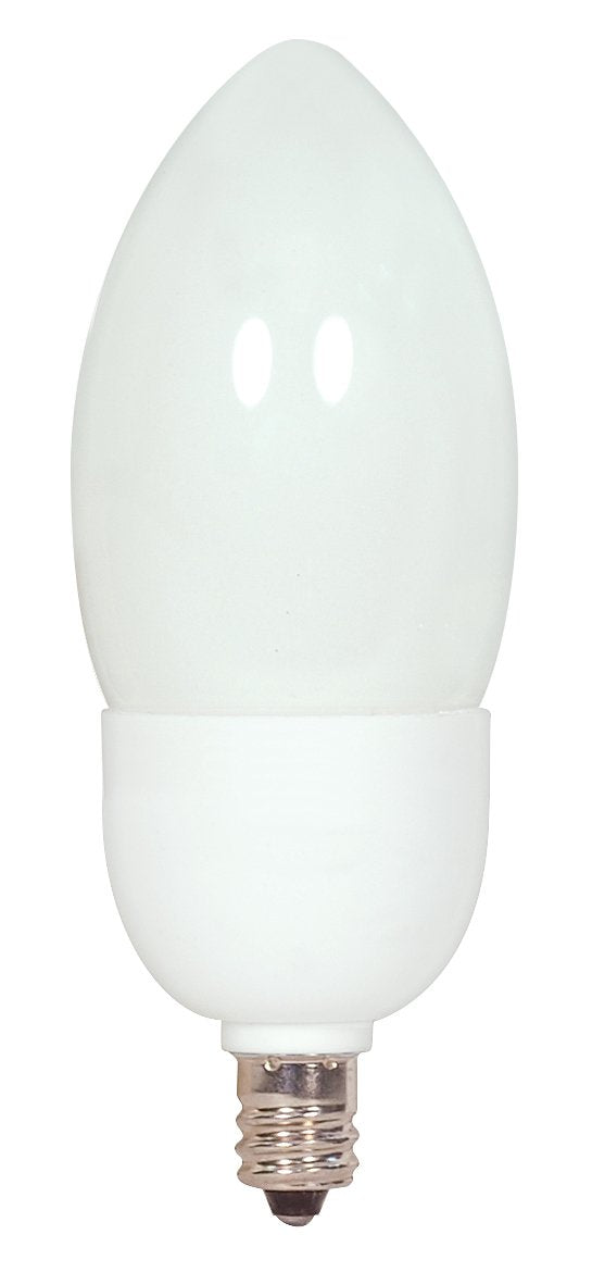 Satco S7313 5-Watt Candelabra Base Torpedo, 5000K, 120V, Equivalent To 25-Watt Incandescent Lamp