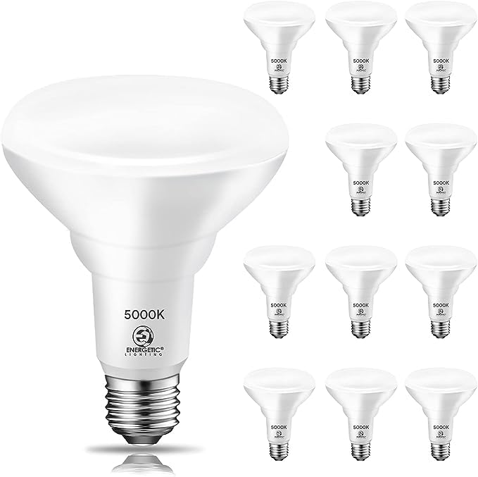 Energetic 12 Pack 75W Br30 Led Recessed Light Bulb, Dimmable, 900 Lumens, 4000K Cool White, E26 Base, Indoor Flood Light For 5/6
