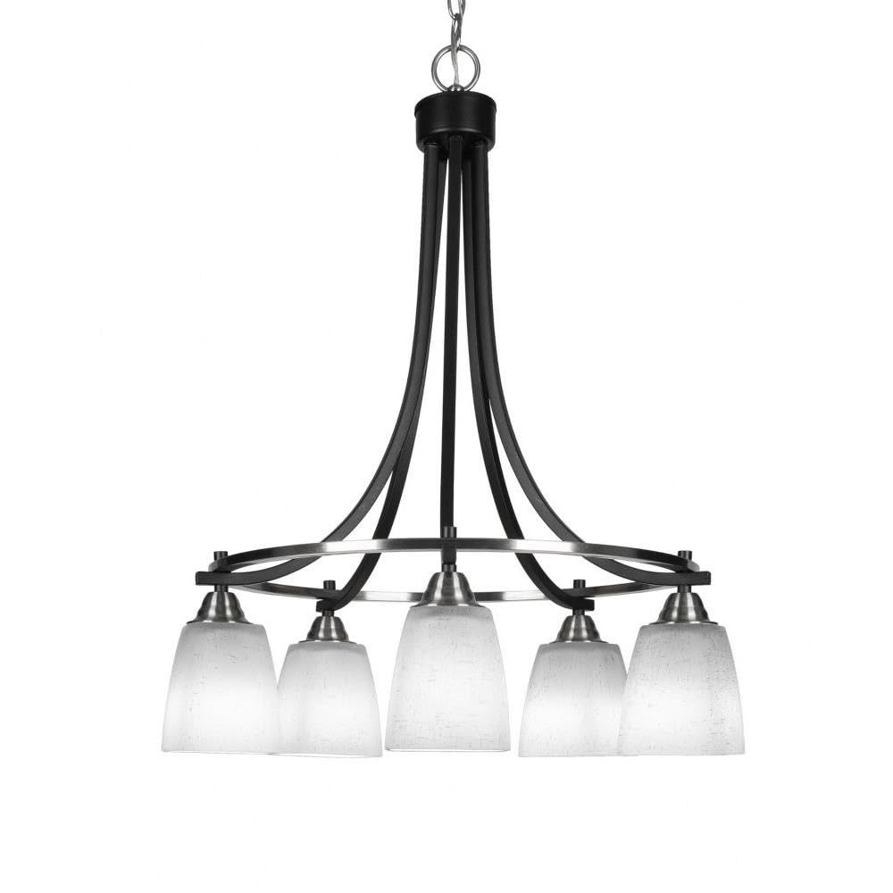 Toltec Lighting Paramount 5 Light Chandelier in Matte Black & Brushed Nickel (3415-MBBN-460)