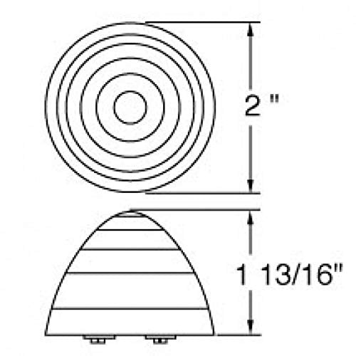 United Pacific 38367B - Clearance/Marker Light - Red Led/Clear Lens, Beehive Design, 2 In., 9 Led, Bulk
