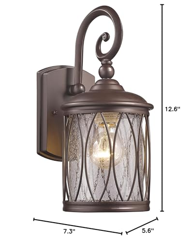 Chloe Ch22044Rb13-Od1 Bronze 13'' Height Transitional 1 Light Rubbed Outdoor Wall Sconce, 12.6 X 5.6 X 7.3