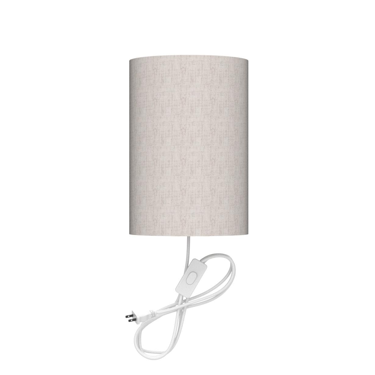 Beser·Win Plug in Wall Sconce Set of Two, Rustic Beige Fabric Lamps with On/Off Switch, Industrial Design for Bedroom and Porch