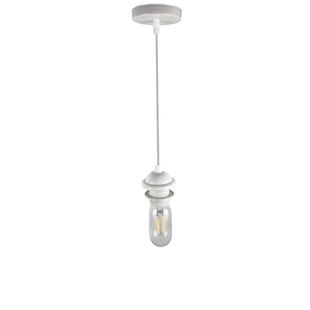 Jorunhe Ceiling Light Pendant Fitting Vintage Retro Modern E27 Lamp Holder Suspension Ceiling Pendant Light Fitting Kit (White)