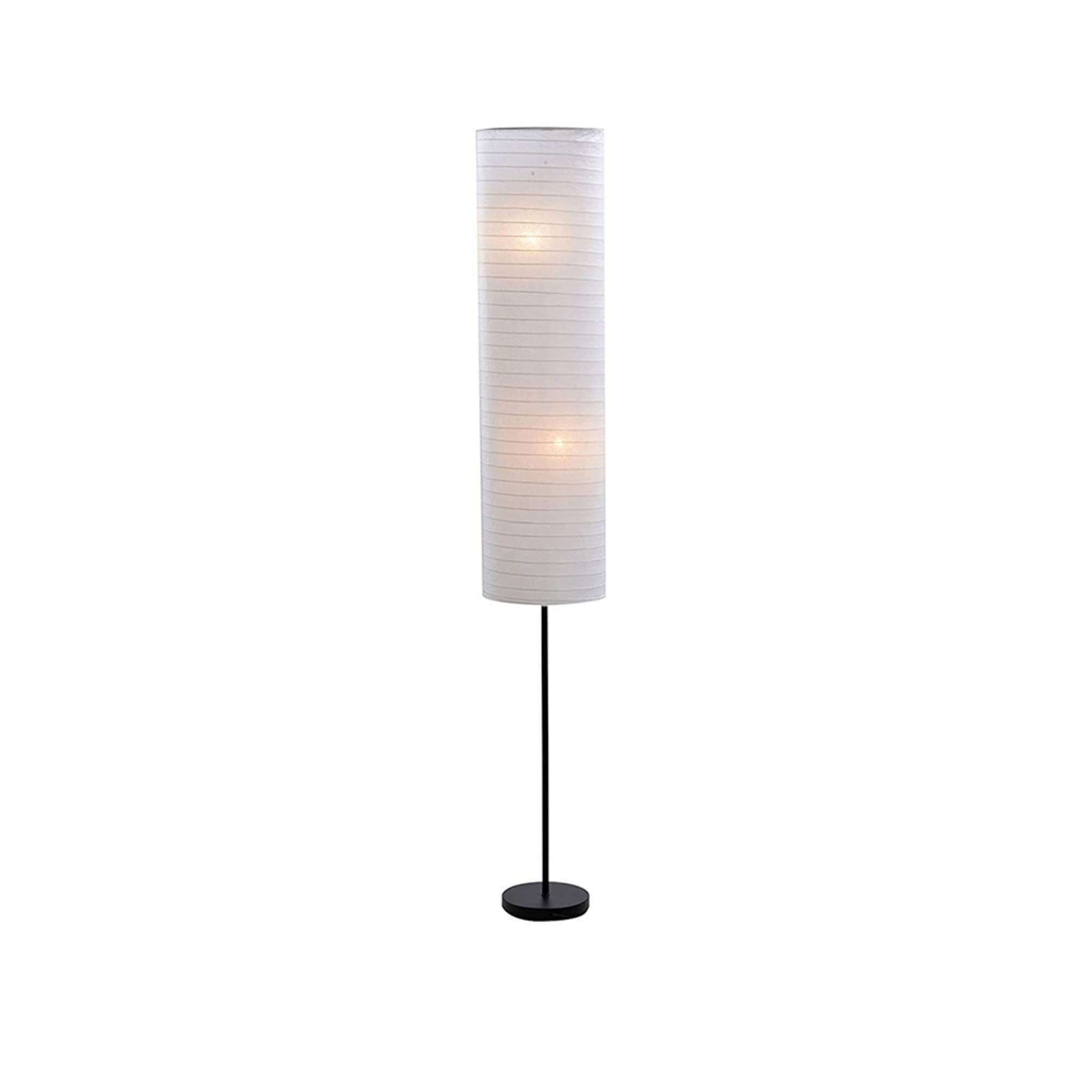Catalina 18583-000 Modern 2-Light Zen Stick Floor Lamp with Rice Paper Shade, 70, Black Classic