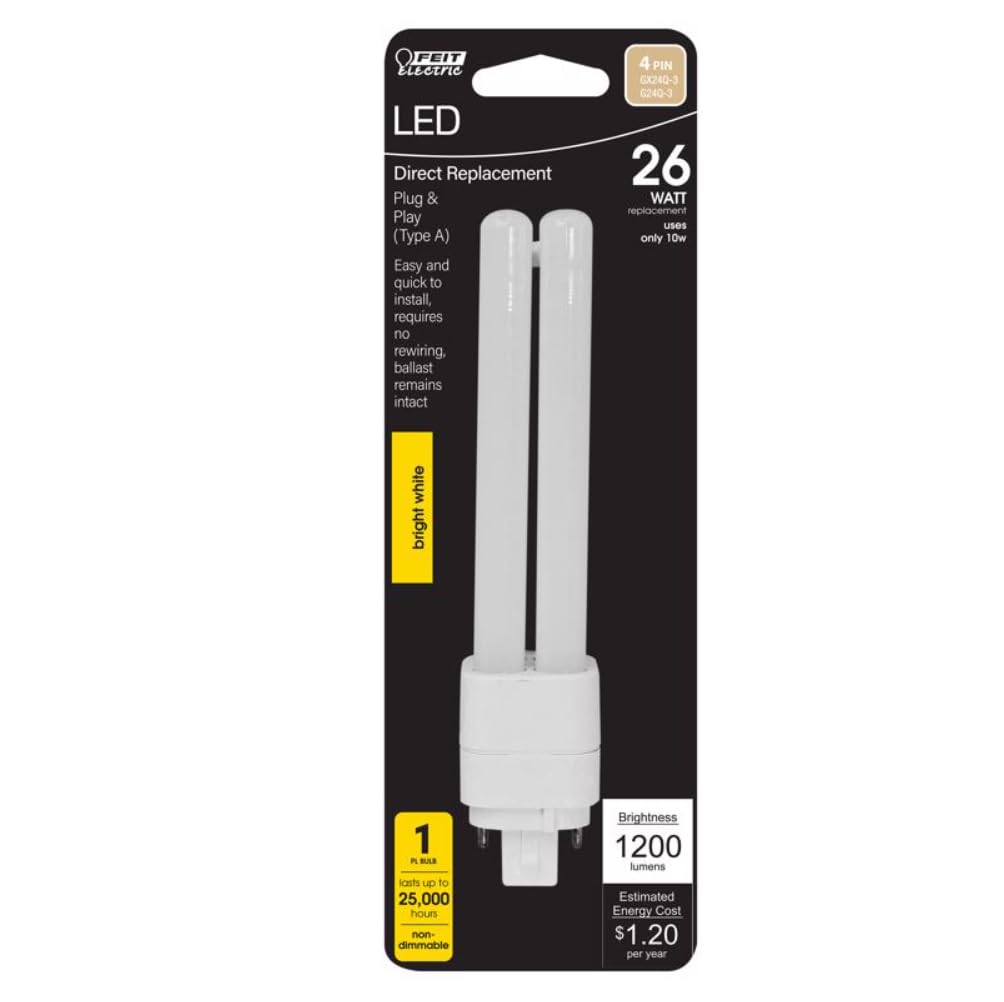 Feit Electric LED Tube Light GX24Q-3 4-Pin 26W Neutral White 1 pk