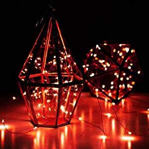 Fantado 20 Red Led Micro Fairy String Lights, Wire (6Ft, Battery Operated) By Paperlanternstore