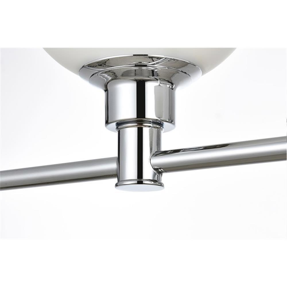 Living District Cordelia 4-Light Iron/Glass Bath Sconce in Chrome/Frosted White