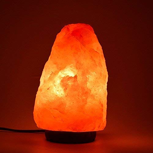 Spantik 7 Inch Himalayan Salt Lamp - Natural Crystal Rock, Dimmer Cord, Light Orange to Pink, Model SP01