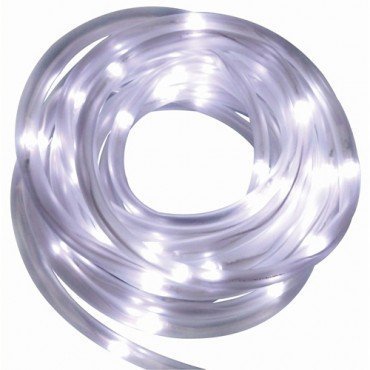 Solar Rope Light 22 Ft. Long, 50 Long-Life Led Lamps Inside Weatherproof Sleeve (White Color)