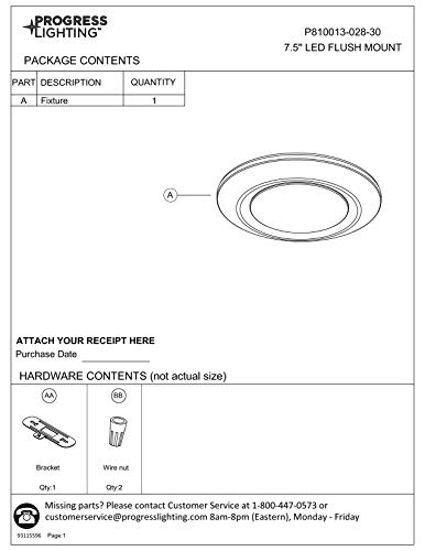 Progress Lighting P810013-028-30 Intrinsic Close-To-Ceiling, 7-1/2 In X 1-5/16 In, White
