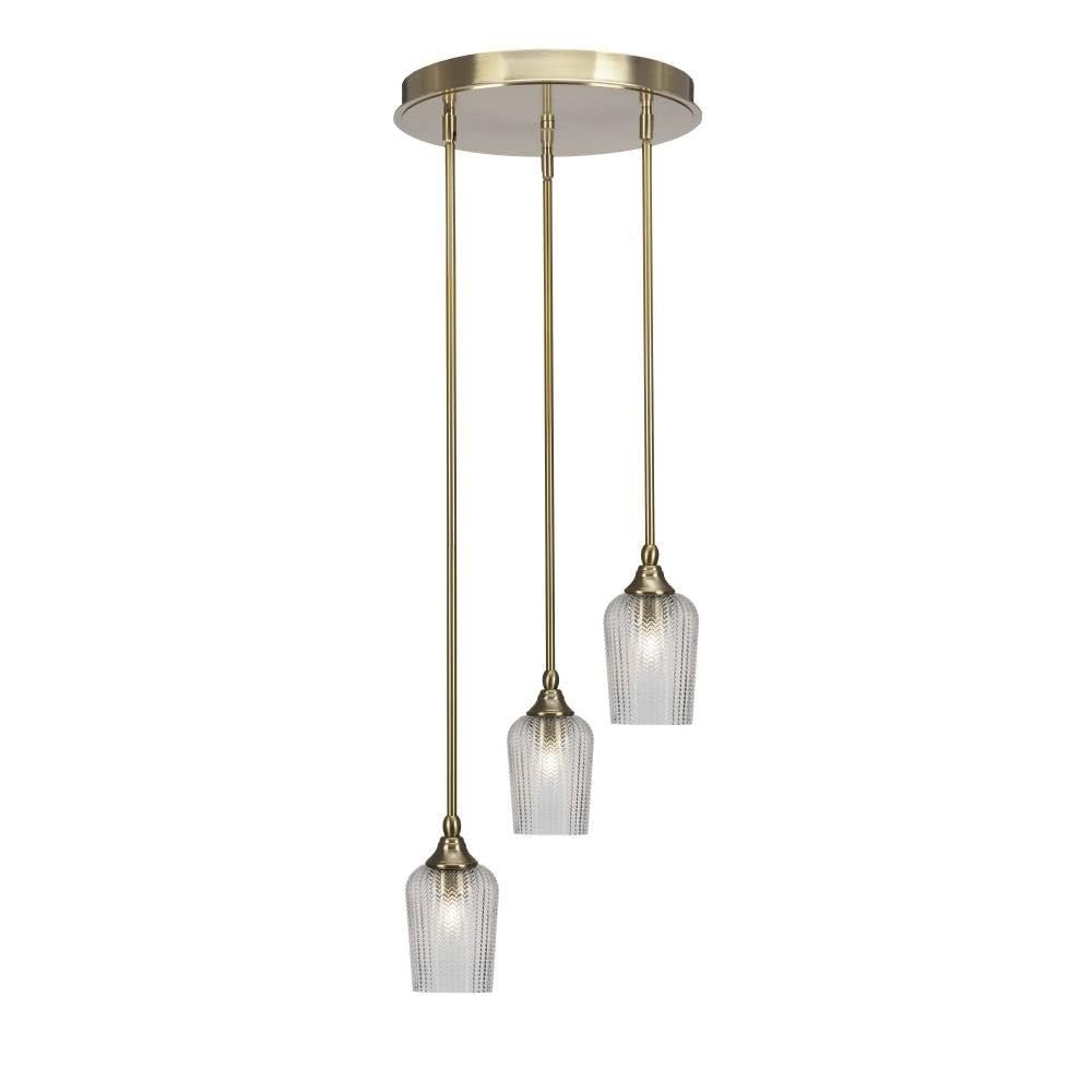Empire 3 Light Cluster Pendalier in New Age Brass (2143-NAB-4250)
