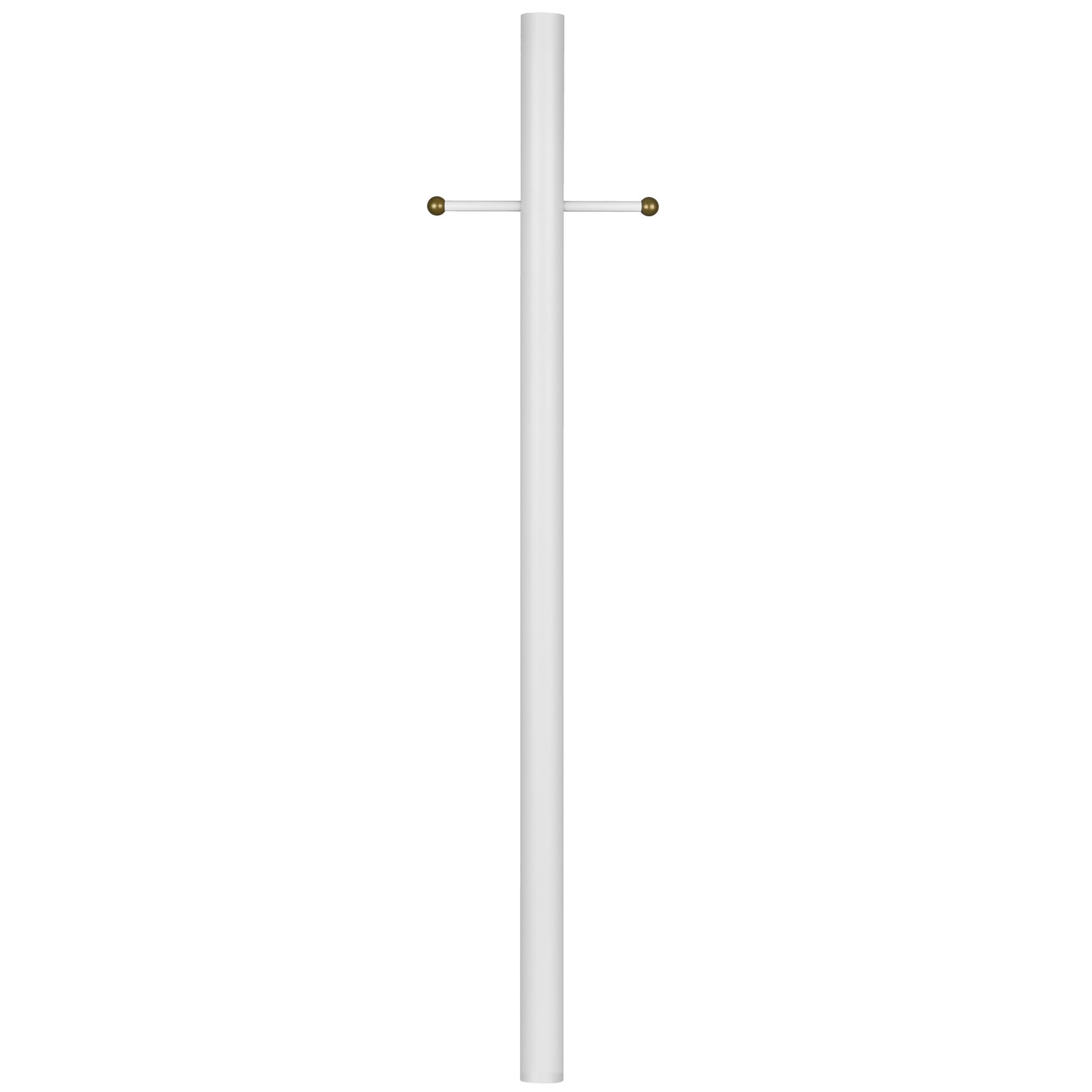Design House Traditional Outdoor Lamp Post with Cross Arm, 80-Inch by 3-Inch, Weather-Resistant White Finish, 589622
