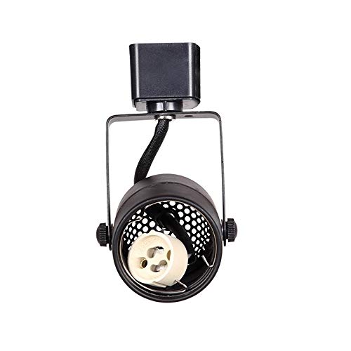 KING SHA GU10 Die-cast Aluminum Track Lighting Head for H Type Systems, ETL-Listed, Black, Model KS002