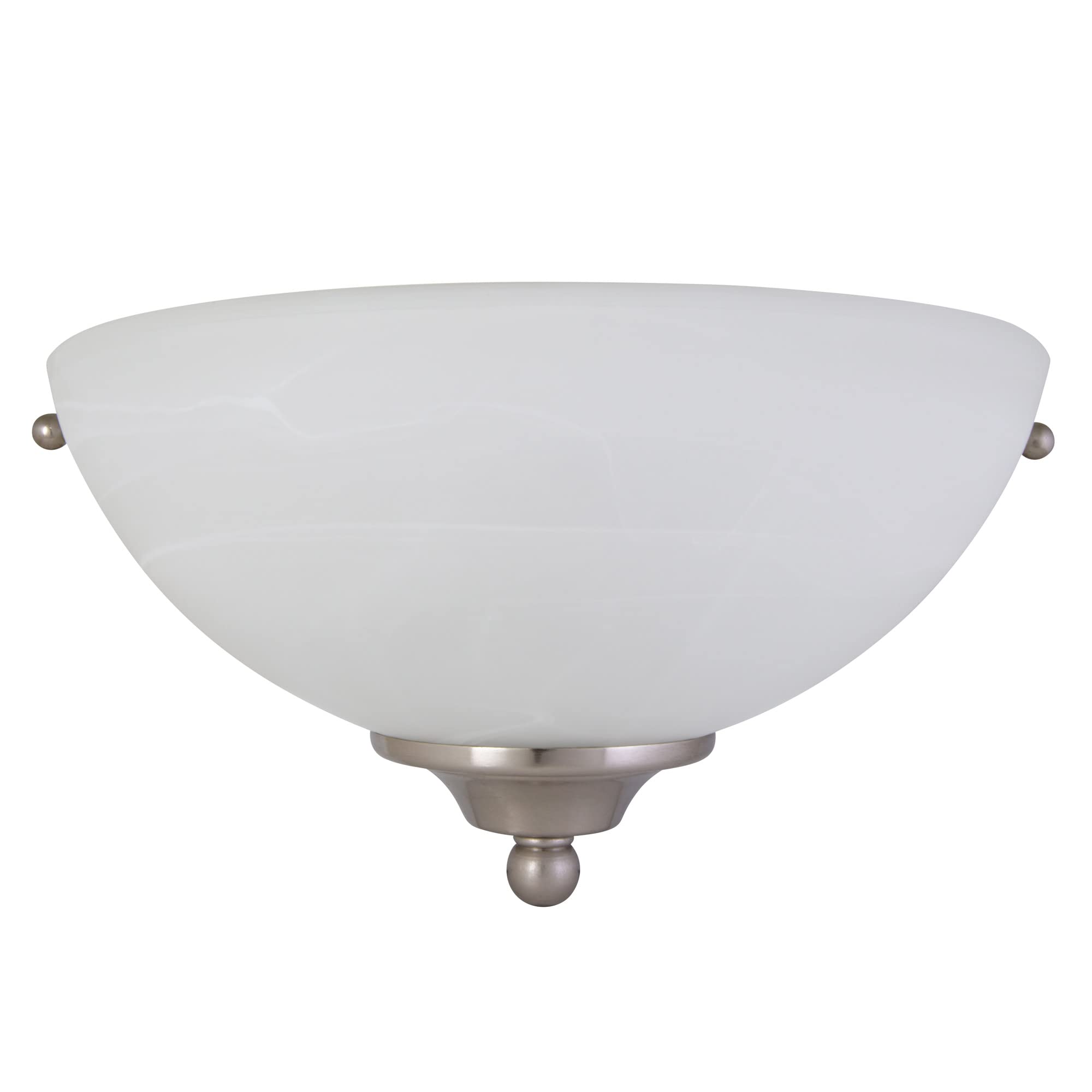 Design House 511584 Wall Sconce, 1-Light, Satin Nickel Finish, Alabaster Glass for Bathroom, Hallway, Foyer