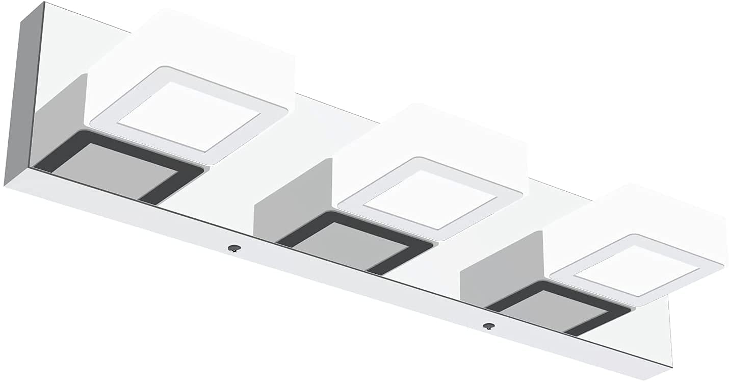 Ralbay LED Vanity Light Fixture, 3-Light, Stainless Steel, Chrome-Cool White, Model Ralbay, Ideal for Bathroom Lighting
