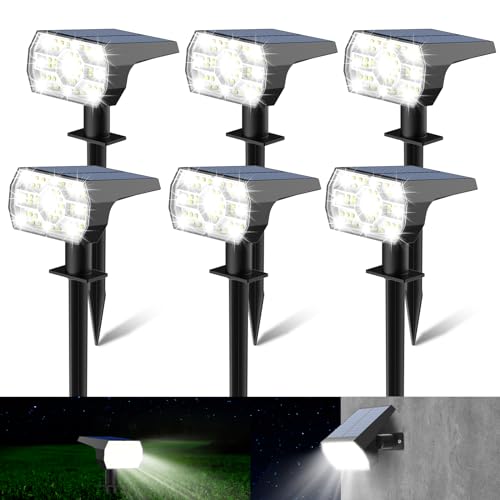 Kaxiida Solar Spot Lights Outdoor, 6 Pack Waterproof Led Landscape Lights With 3 Modes