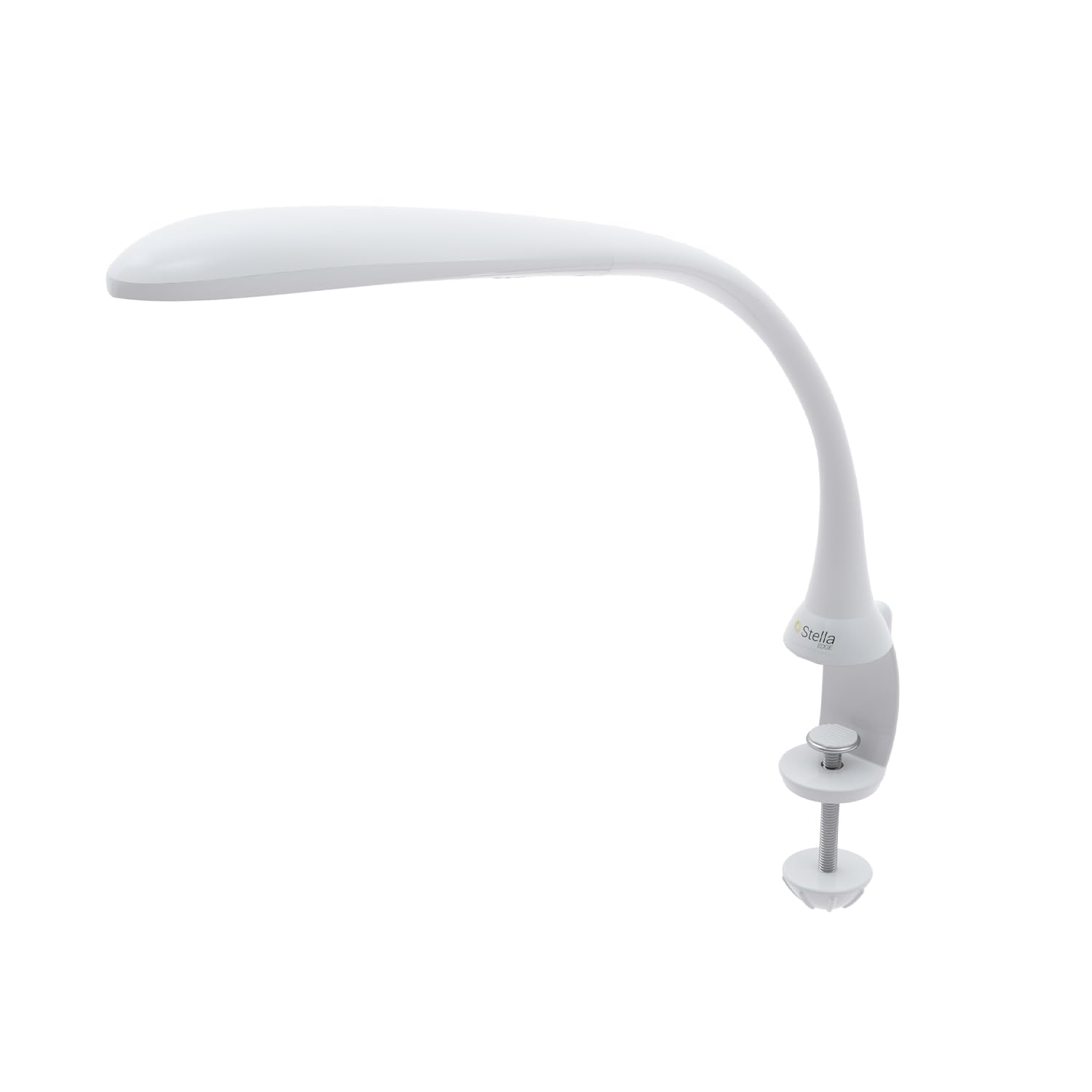 Stella Edge Enhanced 10W LED Desk Clamp Task Lamp - White - Adjustable Dimmable Low Vision Light - Macular Degeneration Lighting - Hobby Crafting Sewing