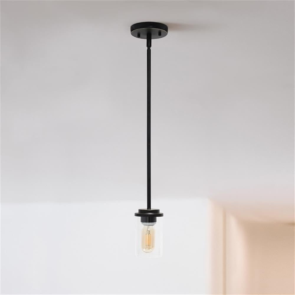 Lalia Home 1-Light Glass Pendant Fixture, 5.75in Adjustable, Restoration Bronze, Iron, Model 1270-LHP-3011-RZ