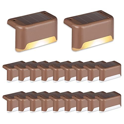 SOLPEX Solar Deck Lights 20 Pack, Waterproof LED Step Lights, Warm White, for Stairs, Fence, Yard, Patio, Model 8615