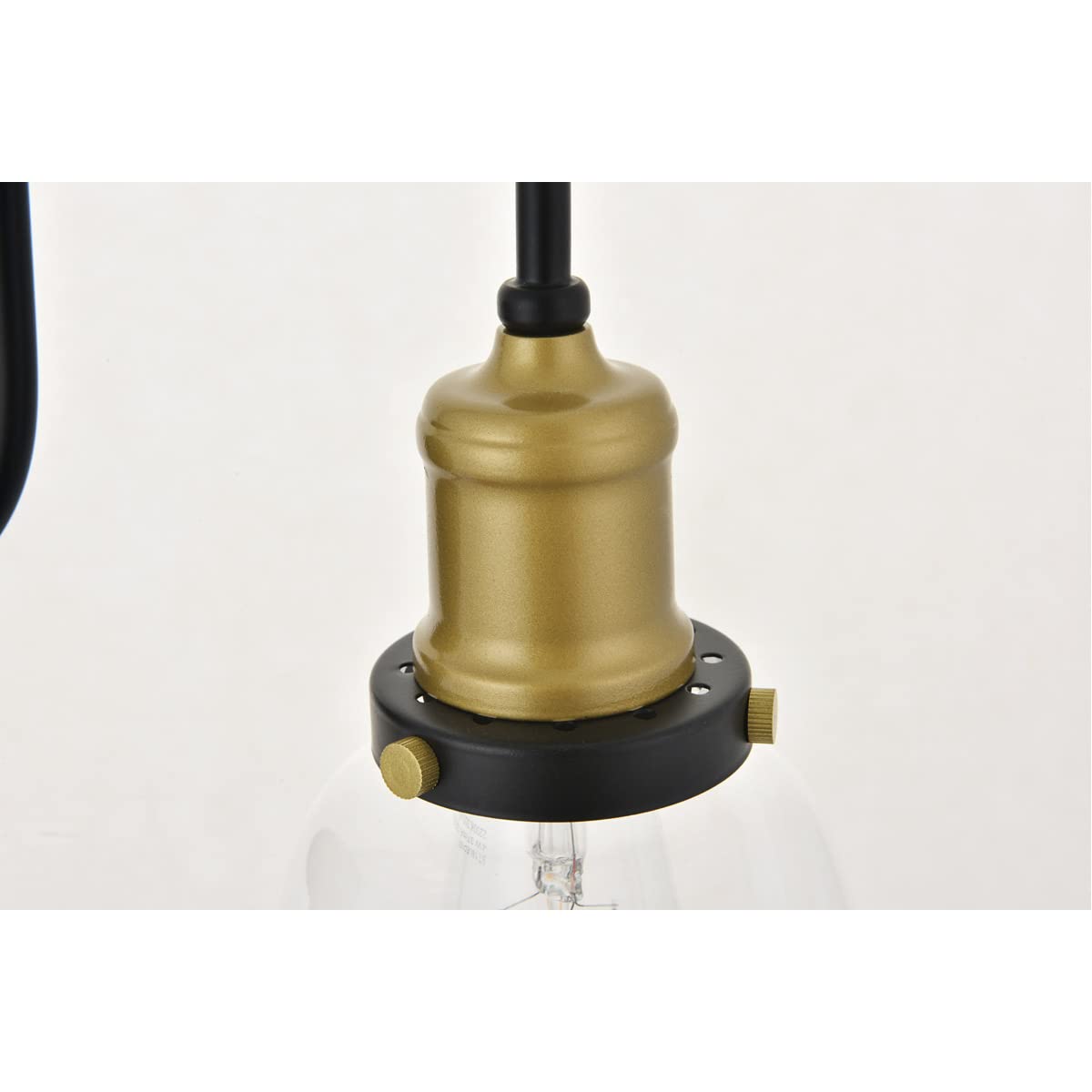 Living District Felicity 1-Light Metal Wall Sconce in Brass and Black