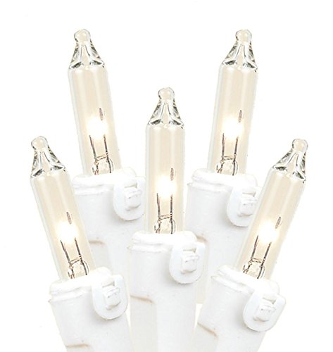 Novelty Lights 20 Light Clear Christmas Craft Mini Light Set, Non-Connectable, White Wire, 8' Long