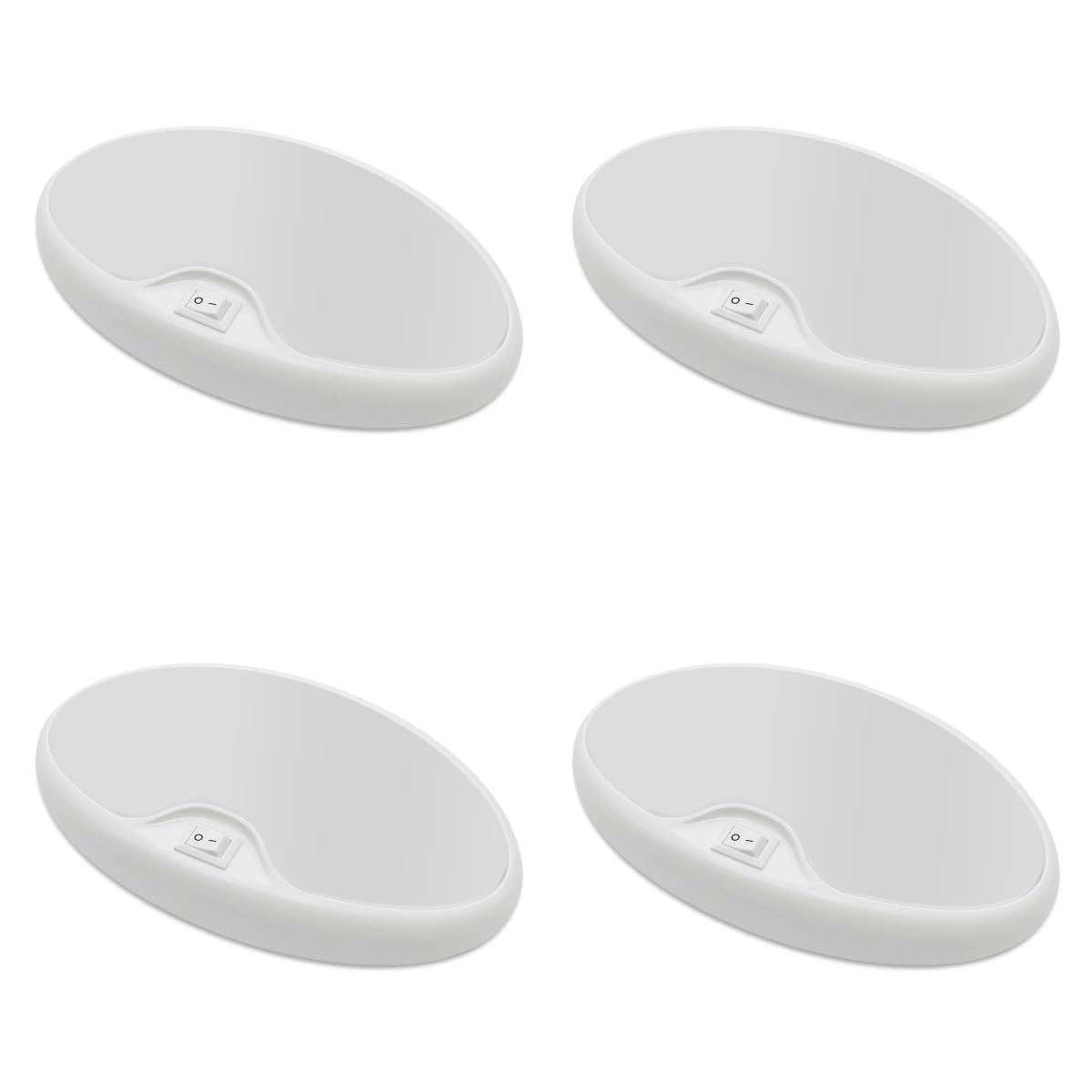 Dream Lighting 12V Rv Interior Lights Led Ceiling Light With Switch 6 Inch Oval Light Fixtures 3500K White Lighting (4)