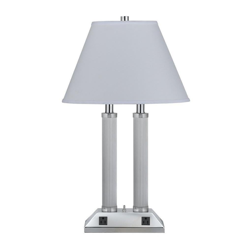 Cal Lighting La-8003Dk-1Ch Transitional Two Light Table Lamp From Hotel Collection In Chrome Finish, 11.00 Inches
