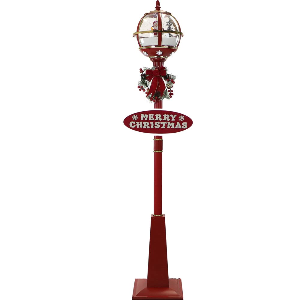 CT 71 Street Lamp with 1 Santa and 1 Snowman Lantern