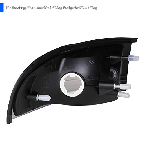 SPEC-D Tuning Corner Lights for 1994-1998 Ford Mustang - Black Housing Clear Lens, L+R Pair Assembly, Model 2LC-MST95JM-RS