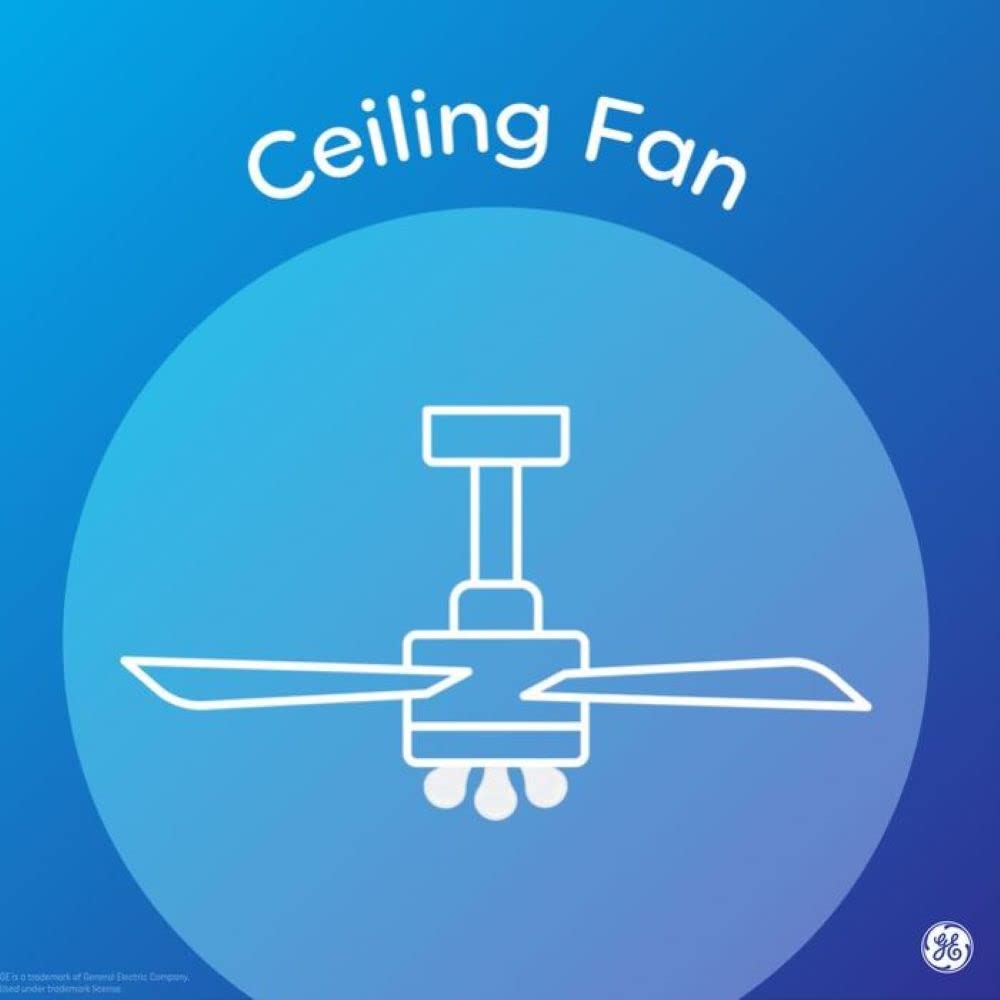 GE A15 Ceiling Fan Light Bulb, Soft White 40W, Candelabra Base, 2-Pack, Glass