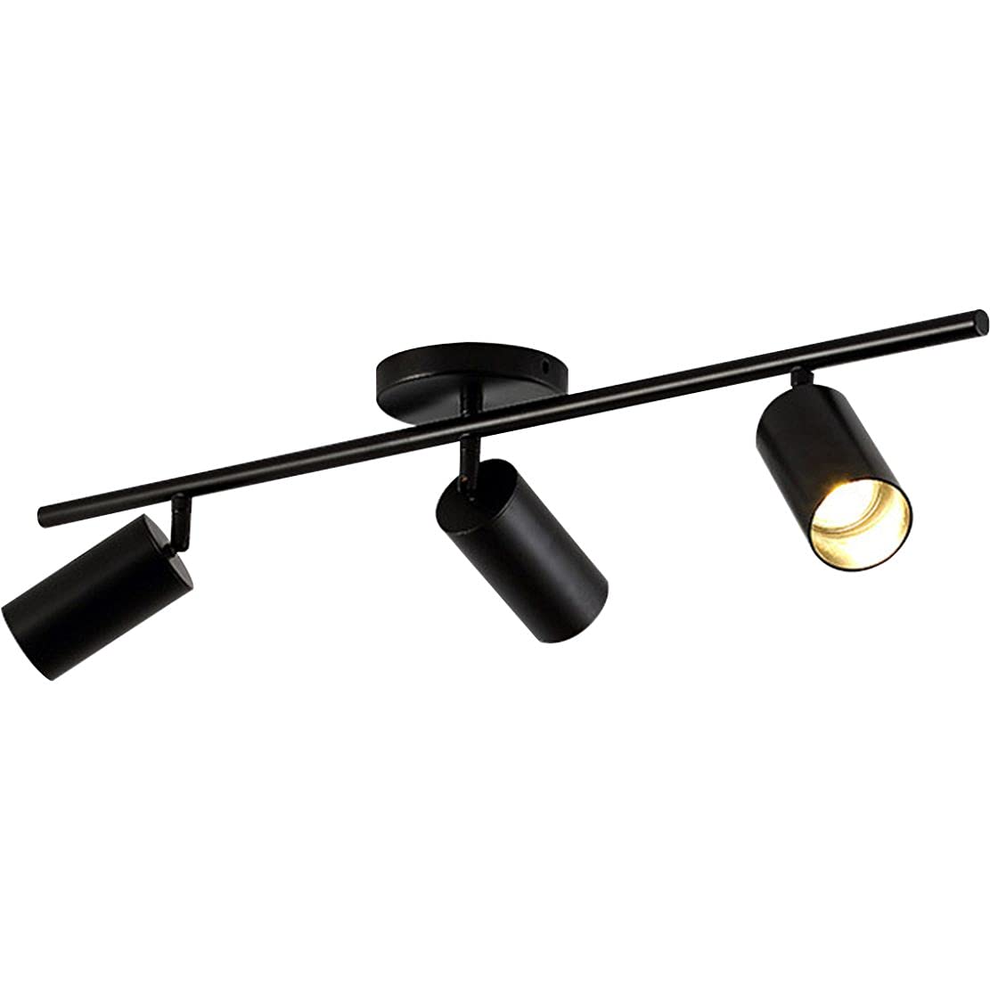 KCO Lighting Modern Matte Black Track Lighting 3-Lights Kitchen Track Lighting Fixtures Ceiling Indoor Flush Mount Ceiling Spotl