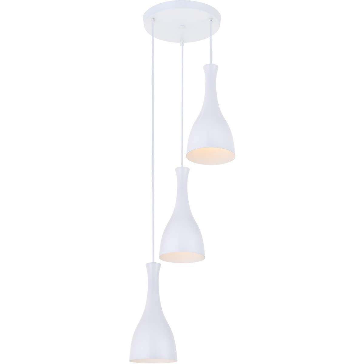 Living District Aiken 3 Light White Pendant