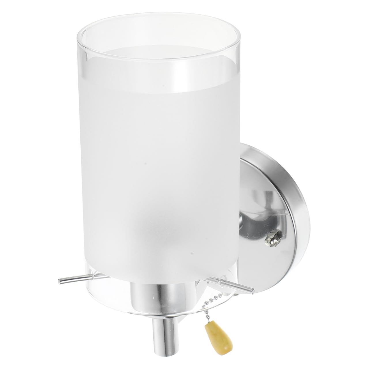 VILLCASE Modern Wall Sconce with Pull Chain Switch, Clear Glass Shade Wall Light Fixture, Hardwired Bedside Lamp for Bedroom, Li