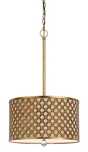 Cal Metal Pendant Light, 60W, 16x16x25 inches, Gold, Model FX-3597-1P