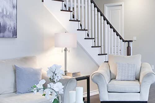 Cal Lighting Bo-2829Tb Transitional Two Light Table Lamp From Montilla Collection In Pewter, Nickel, Silver Finish, 16.00 Inches