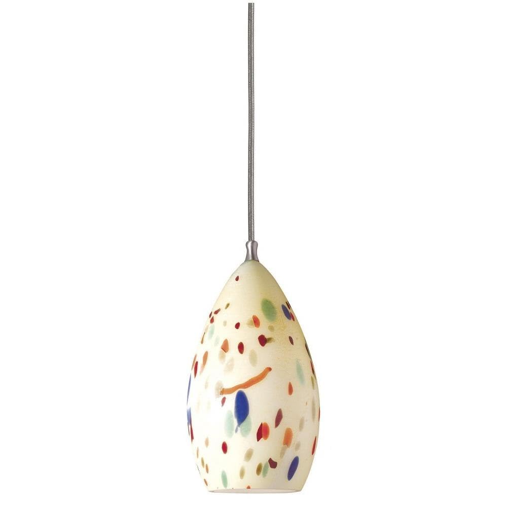 Cal 72'' Height Pendant Set In Brushed Steel 60W/As Shown/Glass/Round/Brushed Steel/Lifestyle