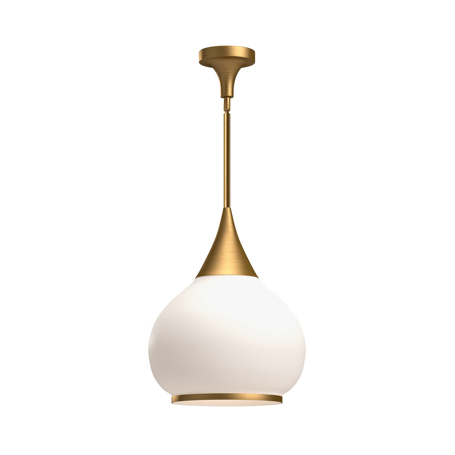 Alora Mood Hazel 14 Pendant Light | Aged Gold Finish | Opal Matte Glass Shade | Vintage Inspired Classic Pendant Light | Made of