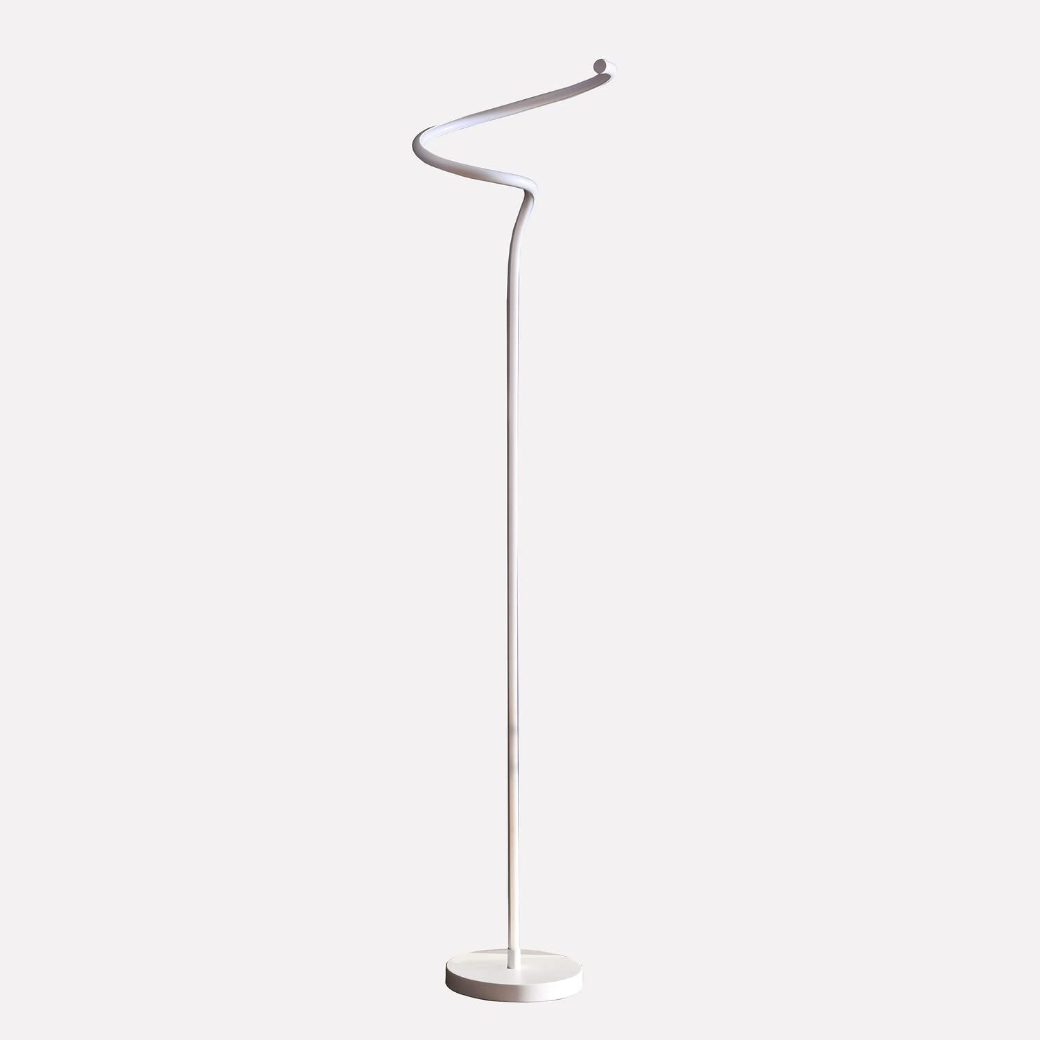 ORE International 52.5-Inch LED Matte White Curvilinear S-Curve Spiral Tube Angled Floor Lamp