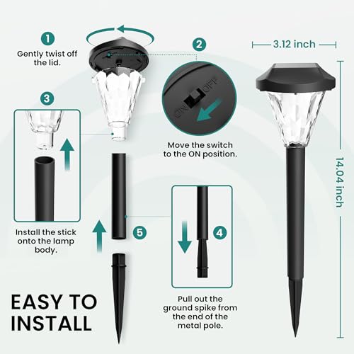 Gigalumi 8 Pack Solar Lights - Outdoor Waterproof, Upgraded Solar Garden Lights For Patio, Lawn, Yard And Landscape